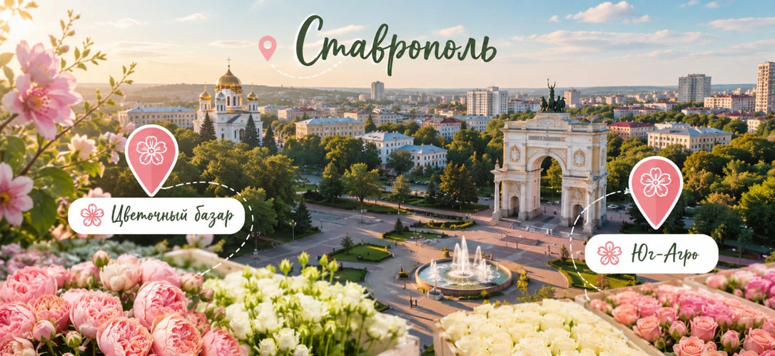 Цветы оптом в Ставрополе: 2 проверенных поставщика