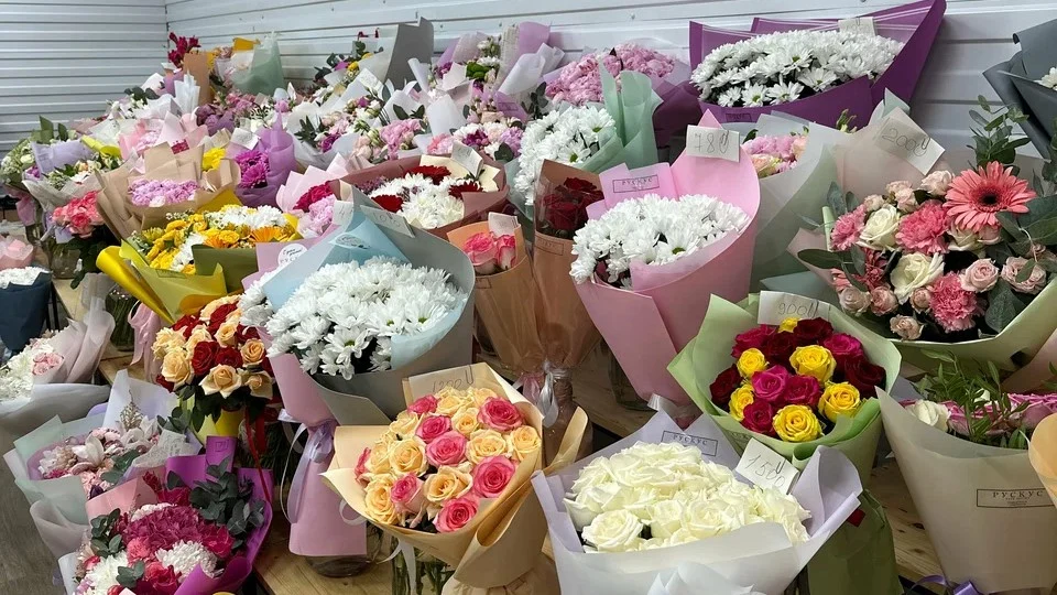 витрина с букетами